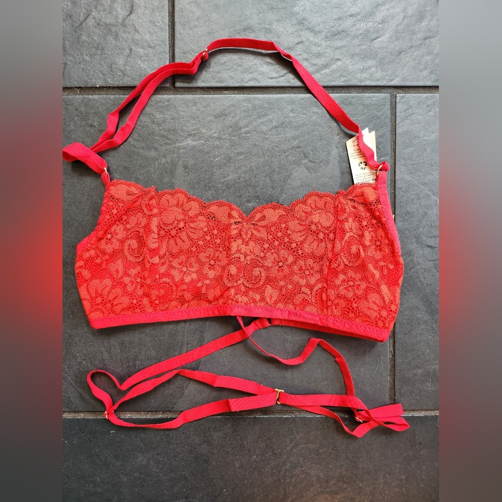 We Are HAH Don't Cross Me Halter Bralette- Blood Orange (s)